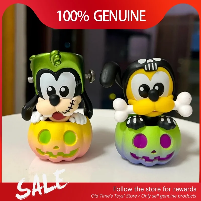 Genuine Mickey Mouse And Friends Pumpkin Series Blind Box Cute Cartoon Stitch Mickey Figures Halloween Surprise Gifts For Kids