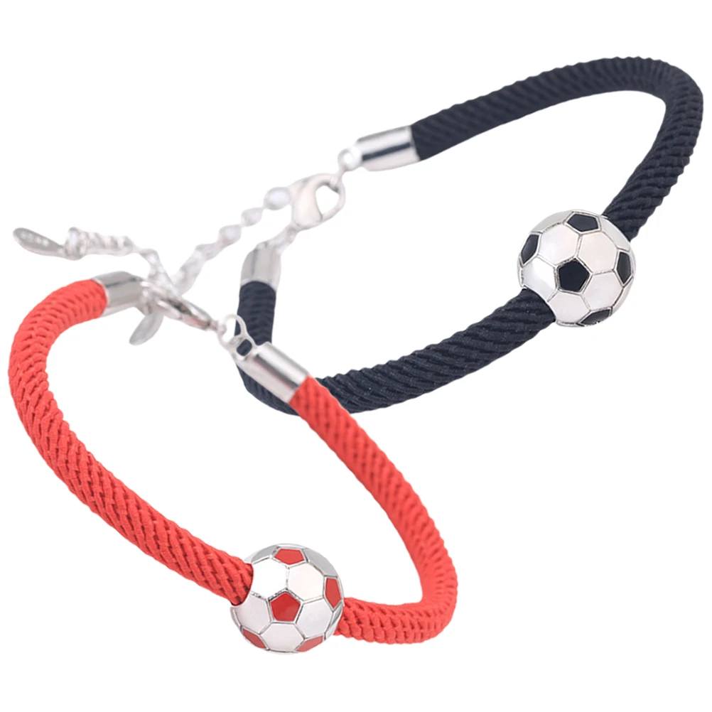 

2pcs Football Bracelet Soccer Accessories for Men Women Wrist Band Sports Couples Team Gifts Lightweight Stylish Portable