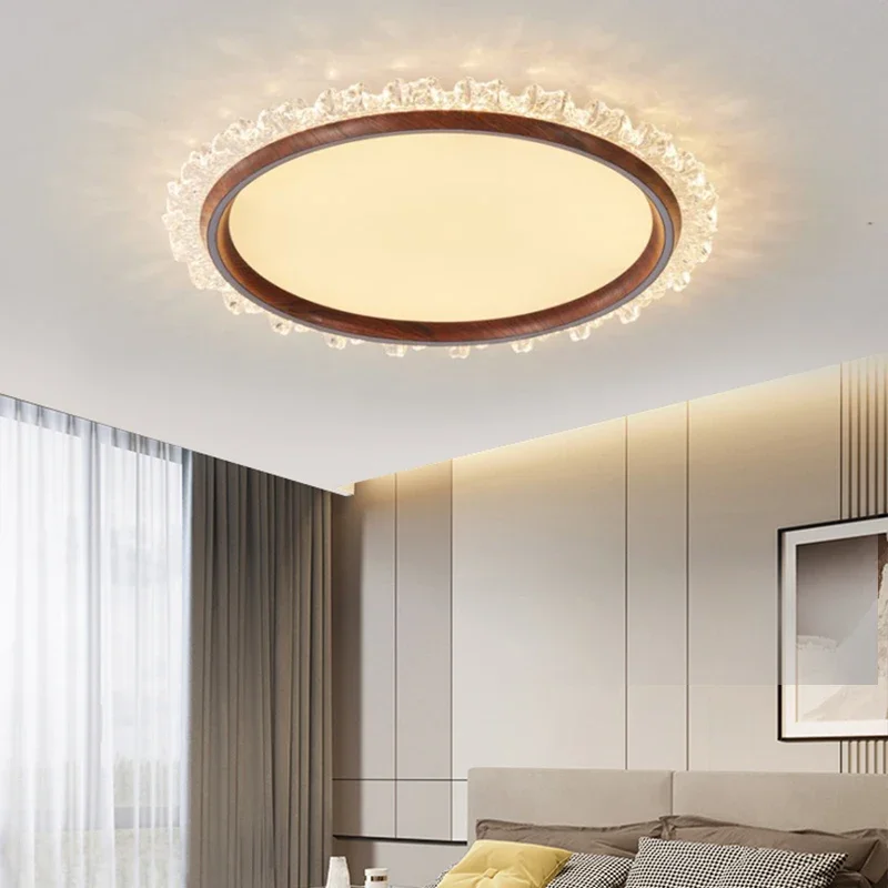 TechHPModern Round Ceiling Lamp For Bedroom Living Room LED Indoor Lighting Fixture With Decor Edge