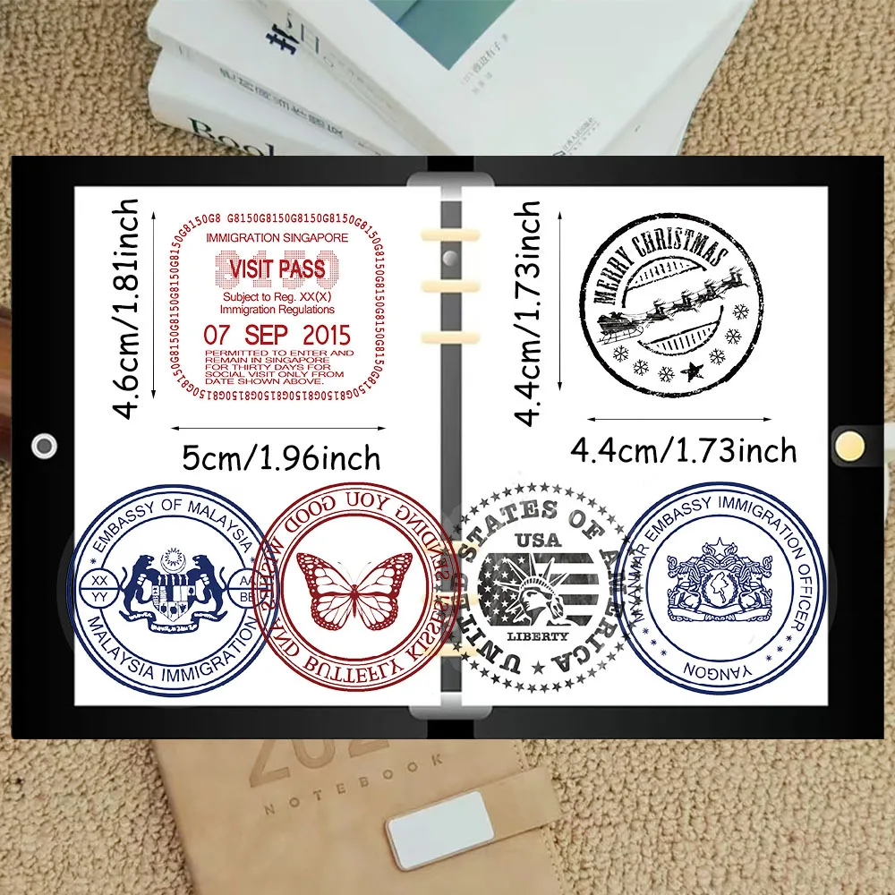 60Pcs Transparent Vintage Postmark Stickers DIY Diary Phone Case Handmade Scrapbook Aesthetic Stickers