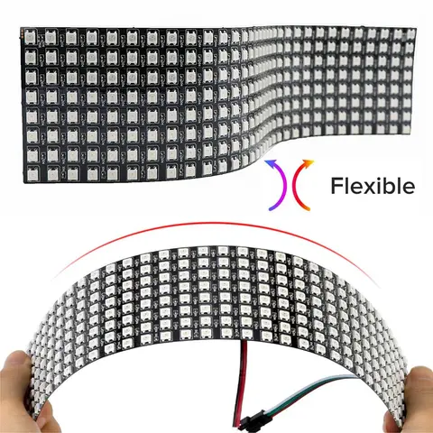 WS2812B USB Musica 8X8 16X16 8X32 Con 28 Tasti Controller 2.4G Pannello LED indirizzabile individualmente Modulo WS2812 Matrix Scree