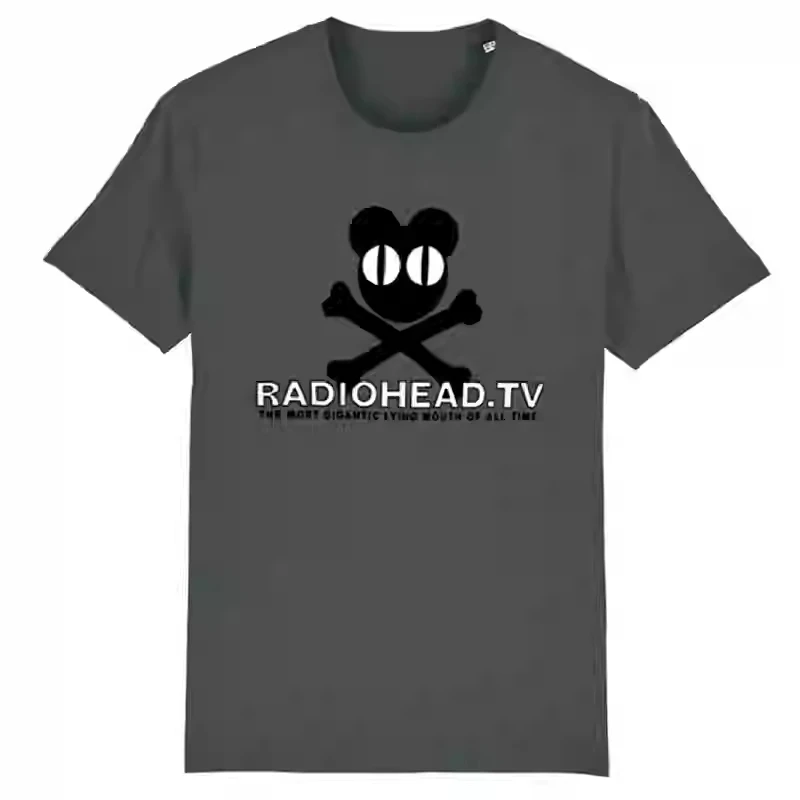 تي شيرت Rock Punk Radiohead Band American Vintage Classic High Street كبير الحجم بأكمام قصيرة غير منقوش فريد من نوعه #5