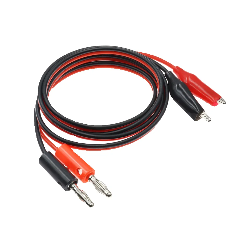 1 قطعة سلك طاقة بمشبك التمساح، قابس الموز إلى سلك مشبك التمساح، سلك اختبار مع قابسين أحمر وأسود إلى مشبكين، طول السلك