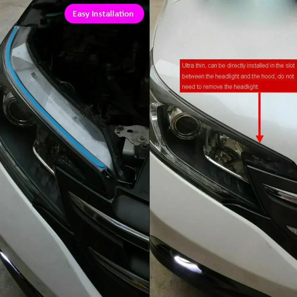 24 فولت 30 سنتيمتر 45 سنتيمتر 60 سنتيمتر متتابعة LED قطاع مؤشر بدوره إشارة DRL النهار تشغيل أضواء