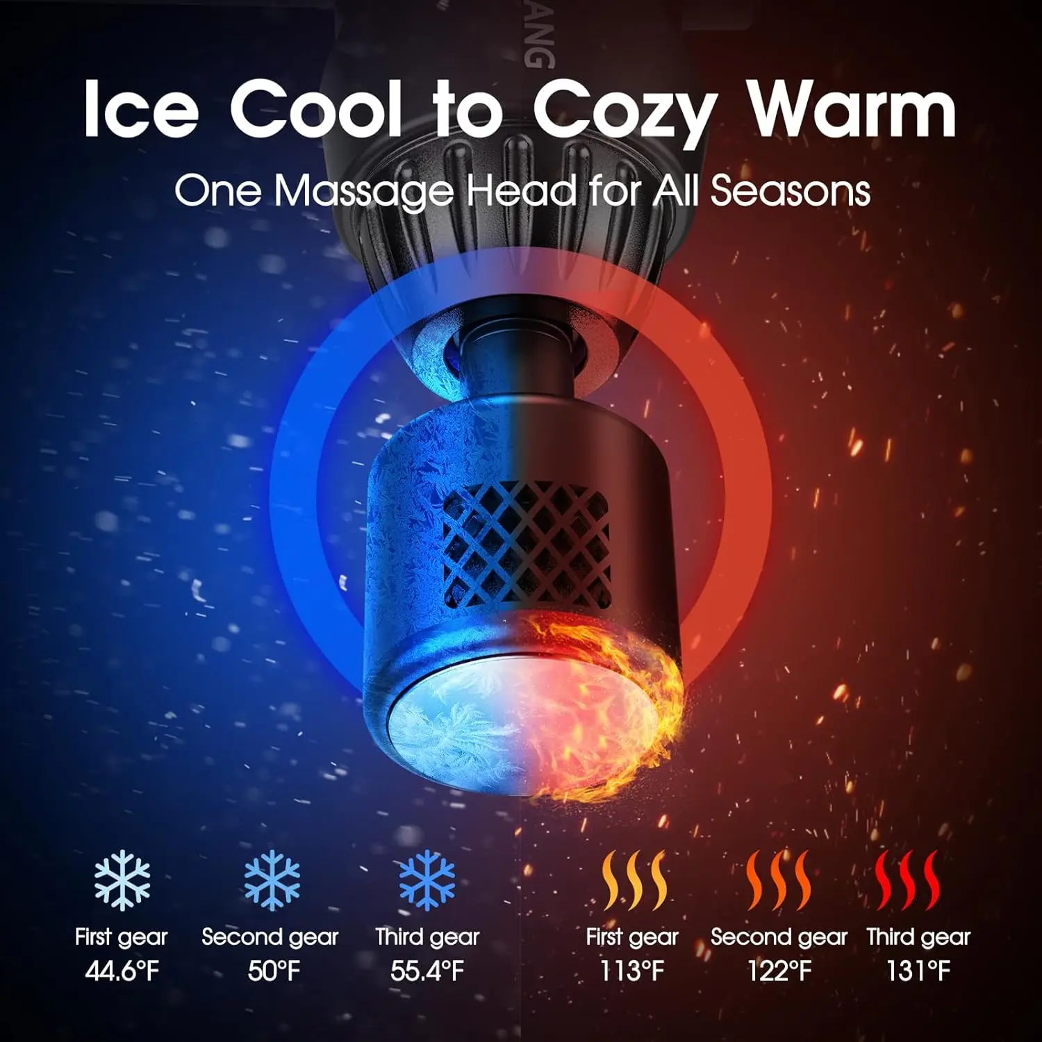 LINGTENG Massage Gun with Hot and Cold Functions, Deep Tissue Massage Gun, Back and Neck Massager, Muscle Percussion Massager, Handheld Massager, 7 Massage Heads, Comes with Storage Case, Christmas Gift, Birthday Gift, Sports Gift