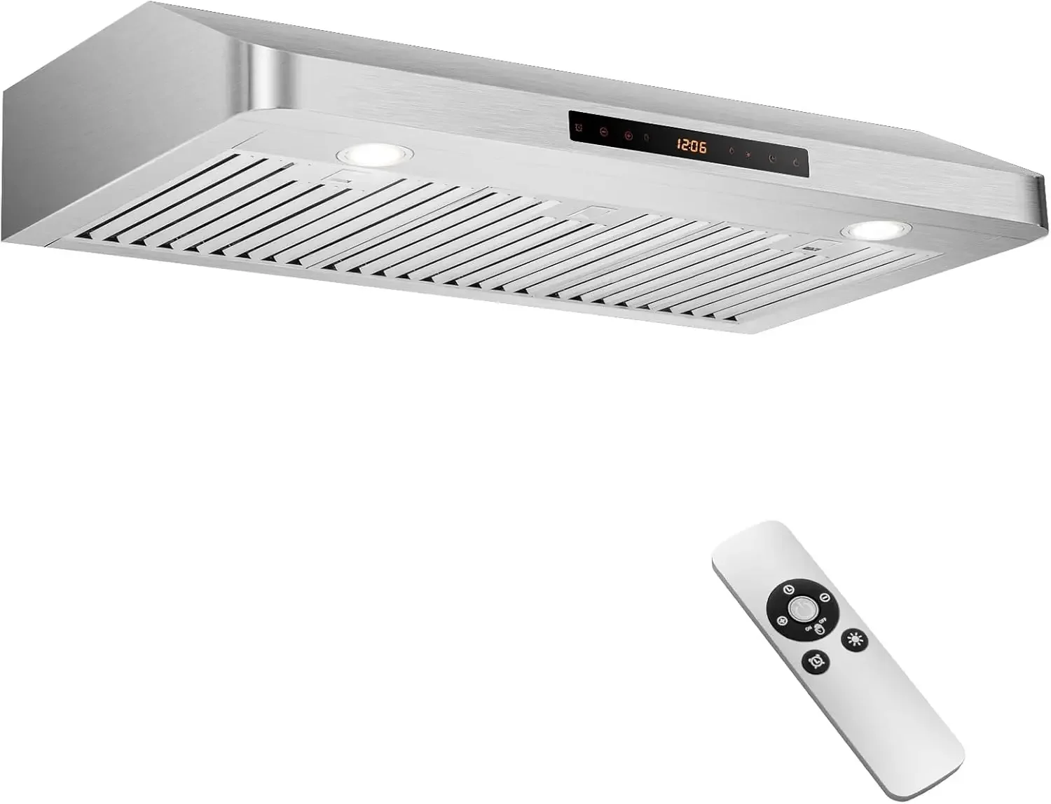 Under Cabinet Range Hood,  Stainless Steel Stove Vent Hood w/ 4-Speed Fan, Gesture/Touch/Remote