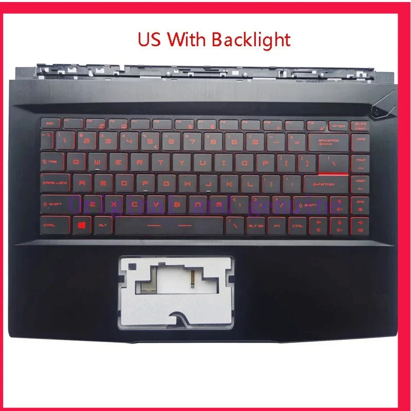 New Backlit US For MSI GF63 8RC 8RD MS-16R1 MS-16R4 With Palmrest Upper Cover Case