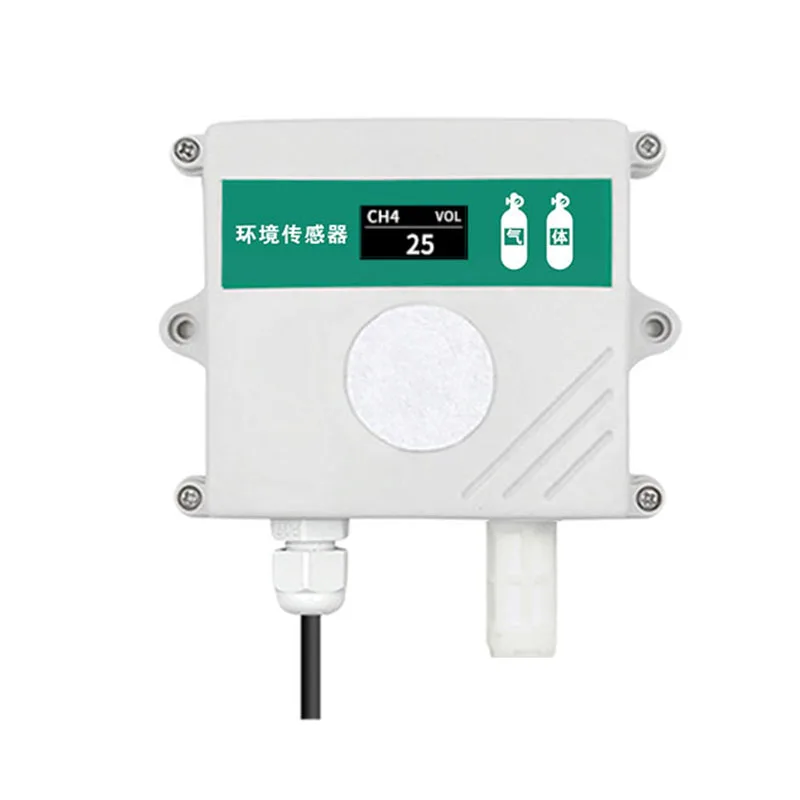 Methane natural gas sensor combustible gas transmitter alarm 4-20mA output RS485 with temperature and humidity