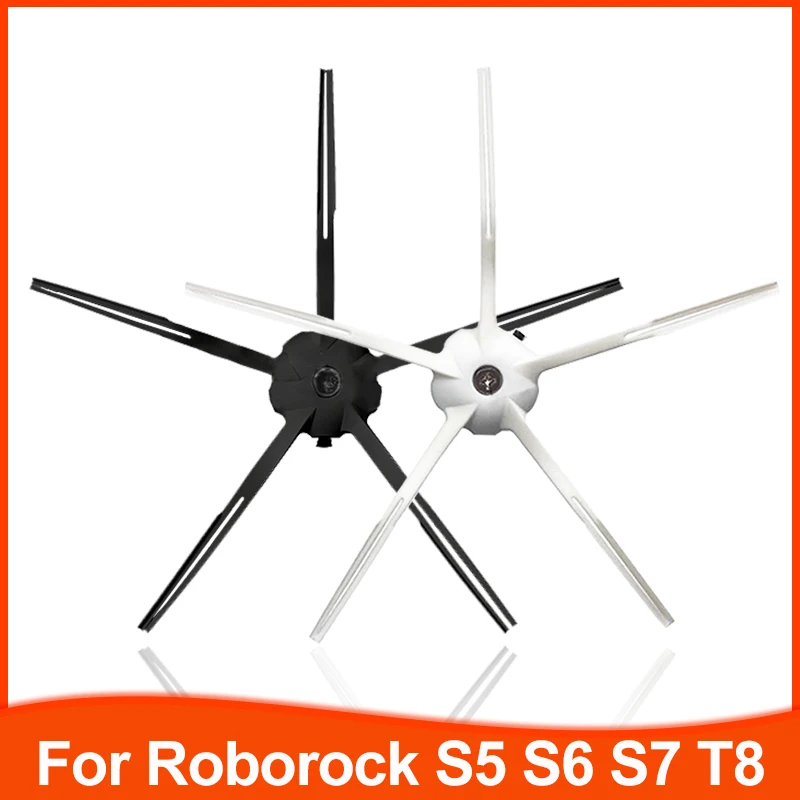 2 sztuk czarny 5 Arms wymienna szczotka boczna dla Xiaomi dla Roborock S6 S5 MAX S50 S55 Robot odkurzacz części akcesoria