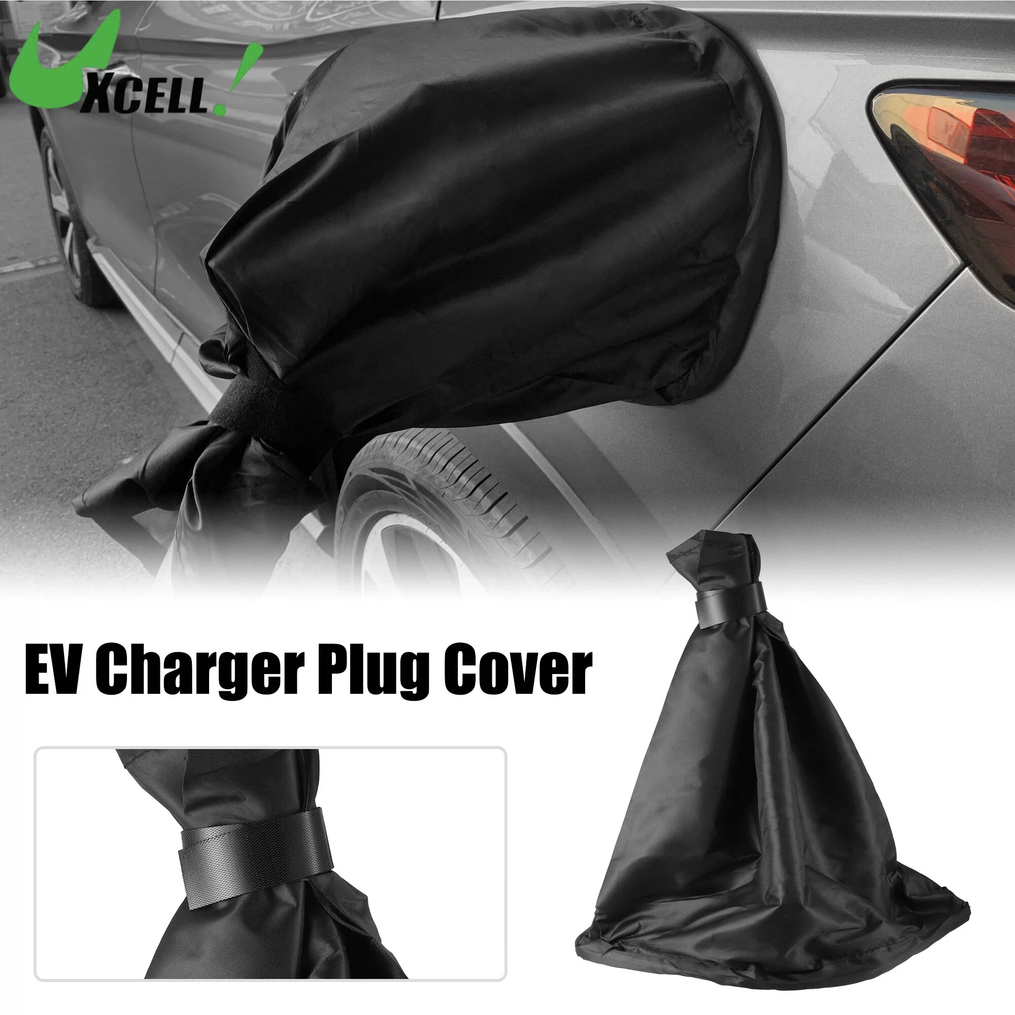 UXCELL Magnetic EV Charging Port Cover Waterproof Adjustable Dustproof Rainproof Outdoor All Weather Protection Black