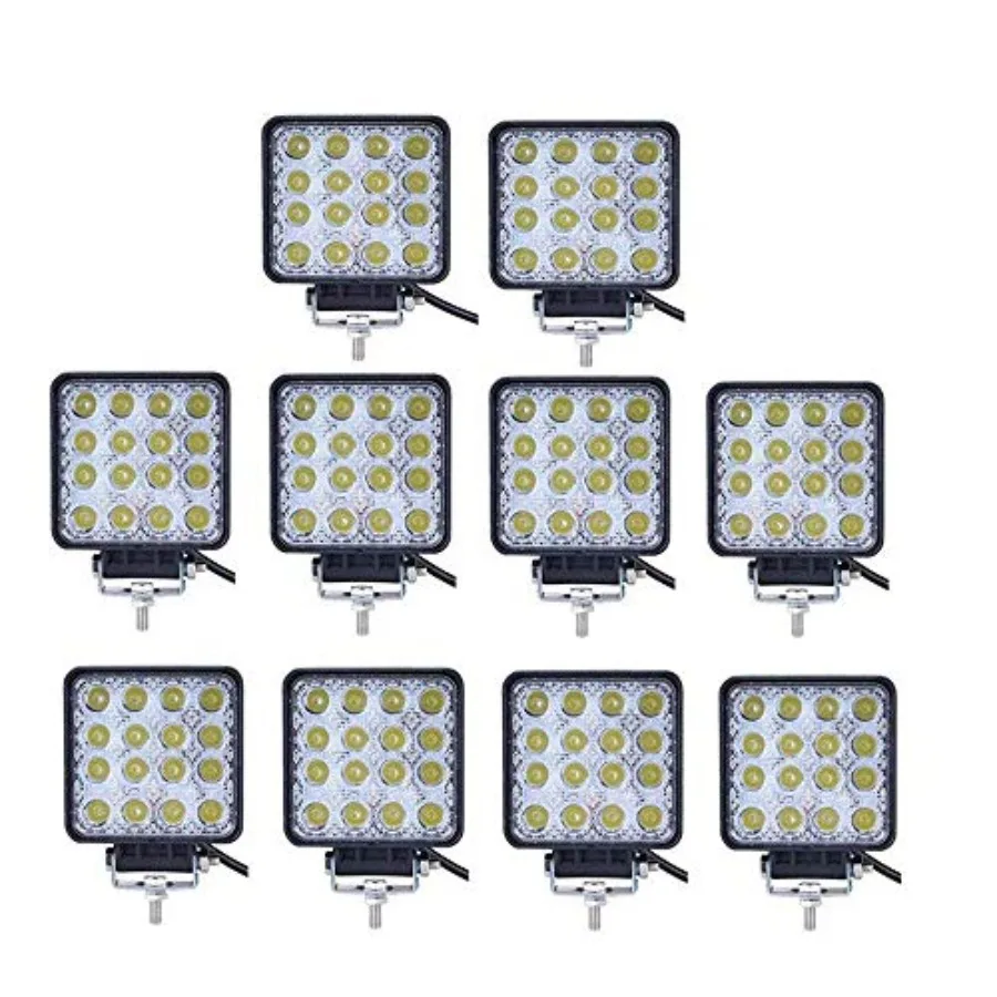 Led Light Bar, 10PCS 4inch 48W Led Work Light Square Spot Lights Off-road Lights Led lights for Trucks, Off-road Vehicle, ATV,