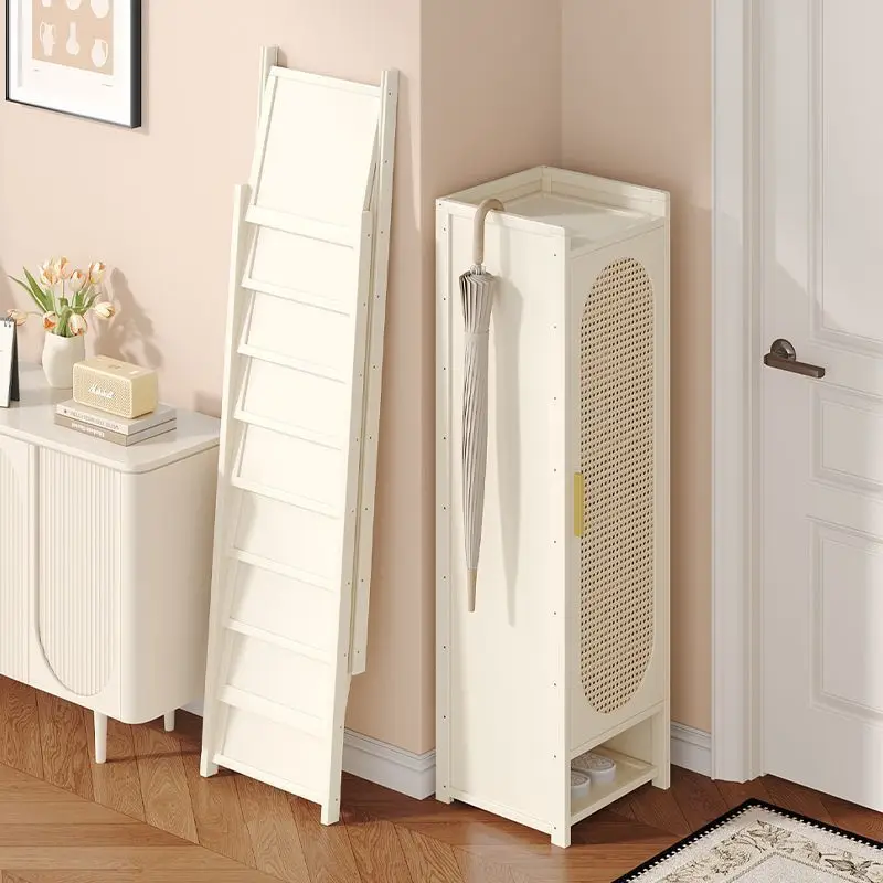 

Household shoe cabinet Indoor multi-layer multi-functional foldable shoe cabinet Large capacity breathable plastic rattan door p