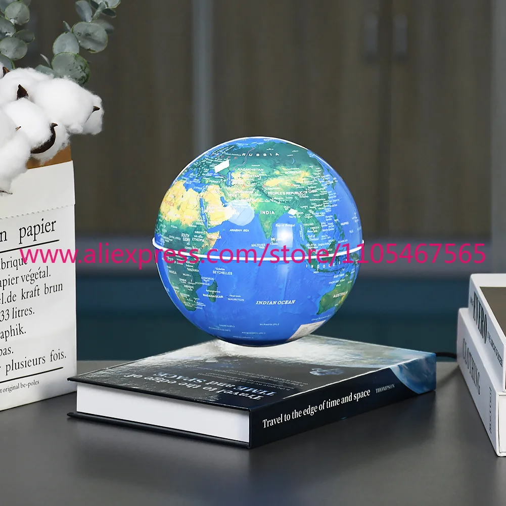 Book Base 14cm Geography Education Maglev Earth World Map Globe Floating Globe