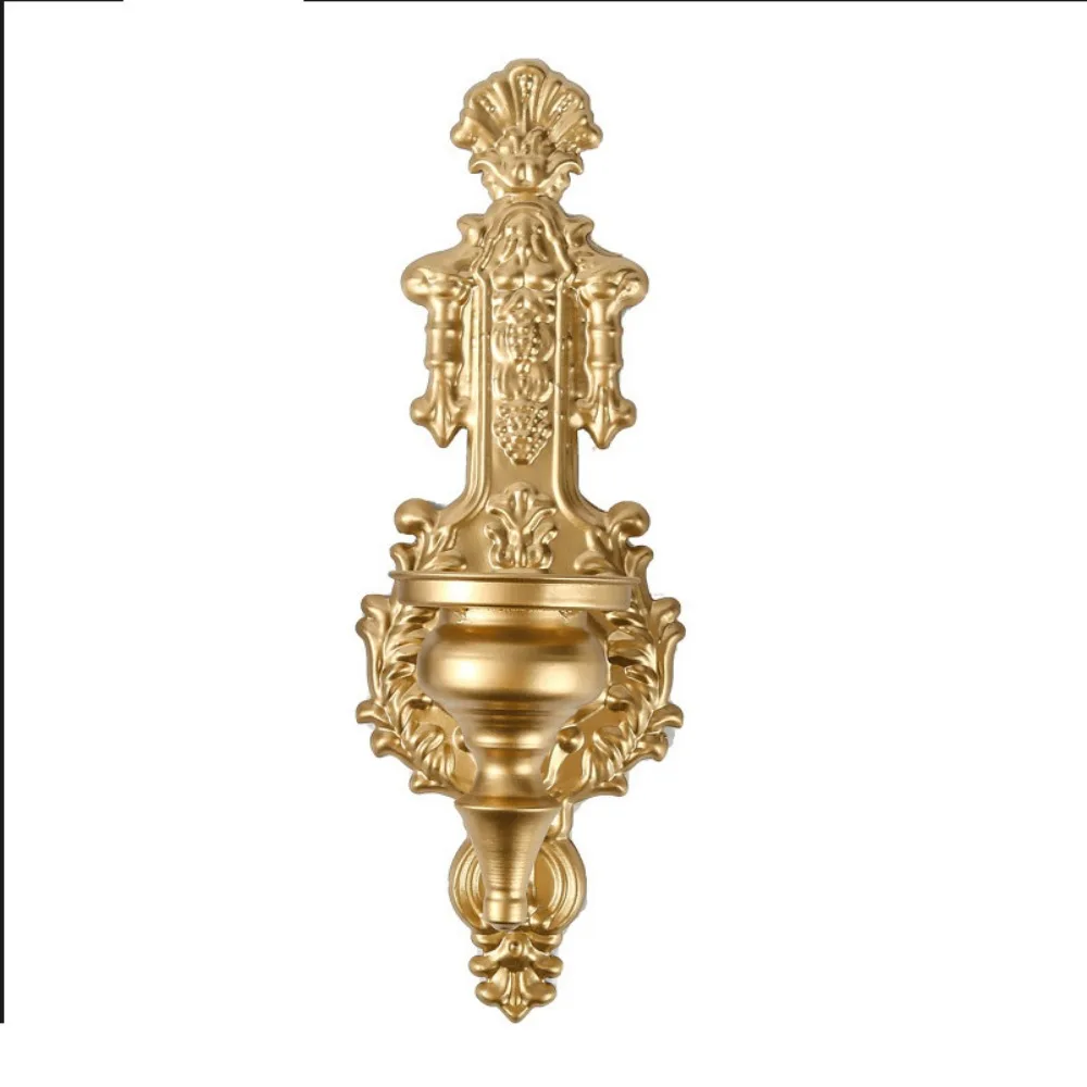 

Romantic Decorative Wall Mounted Candle Holder Carved Vintage Nordic Tealight Stand Iron Art Metal Candlesticks Living Room