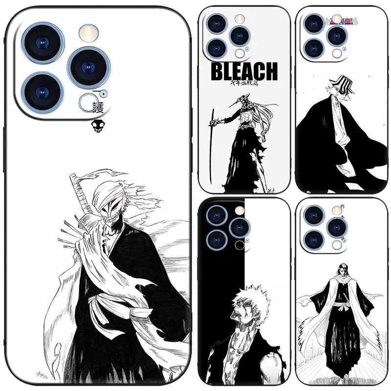 Anime Bleach ichigo Kurosaki Black Phone Case For Apple iPhone 15 14 13 12 Mini 11 Pro MAX XR X XS 7 8 Plus SE 2020 2022 Cover