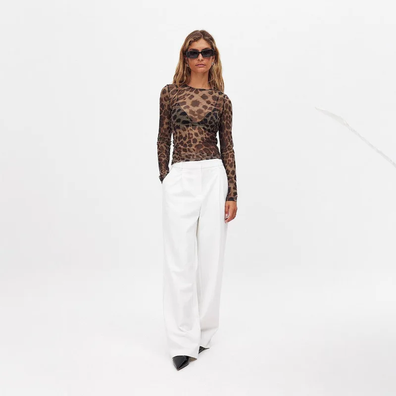 Sexy Leopard Print Me T-irt Top for Women Breathable Comfortable Fabric Unique Pattern Casual Faion Ladies' Tee