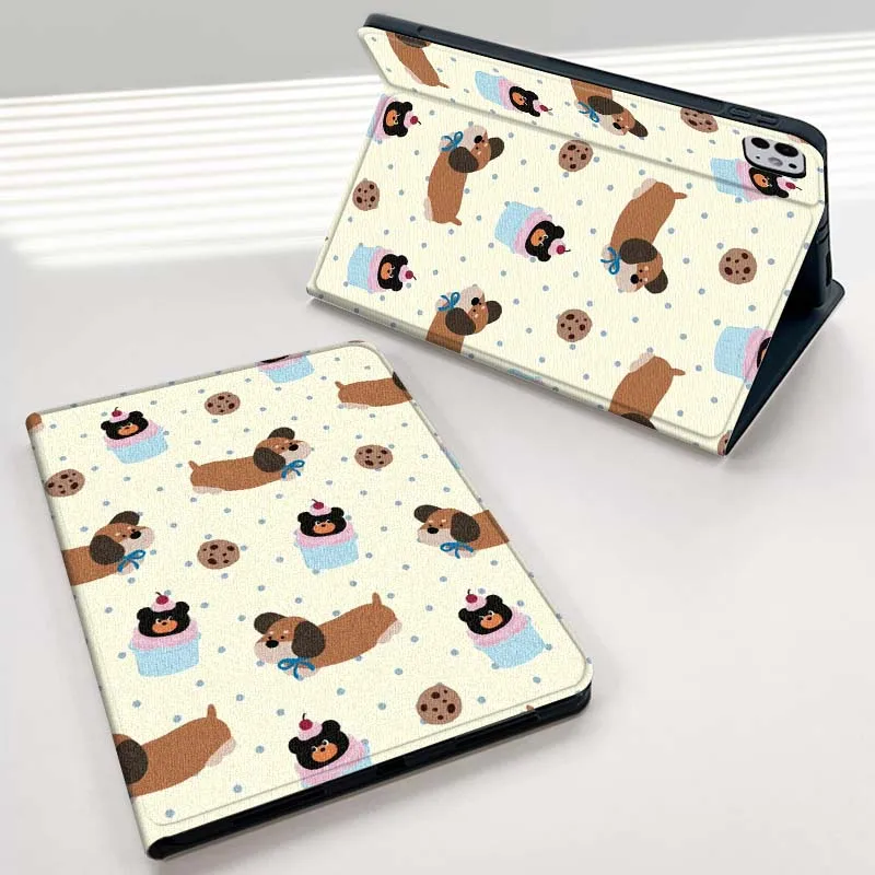 

Puppy Cartoon Bear Pattern For iPad mini Air 1 2 3 4 5 6 7 6th 7th 9 11 13 M3 M2 gen 7.9 8.3 10.9 Inch 2025 Tablet Case