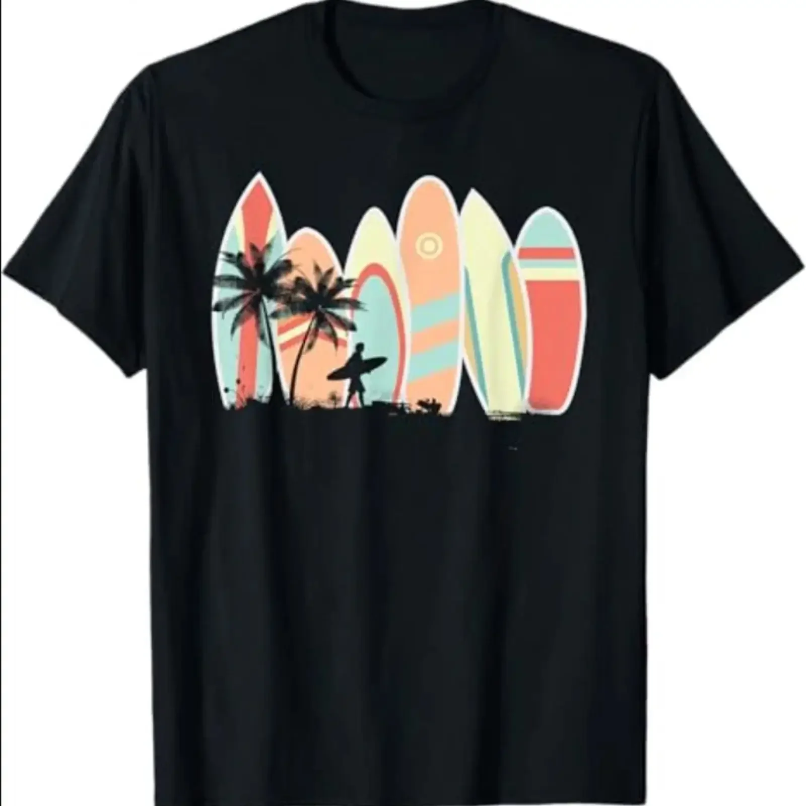 Retro Vintage Surfboard Surfing Surfboarder Wave Surfer T Shirt vintage Washed Stretched homme Top For Everyday Wear fashion