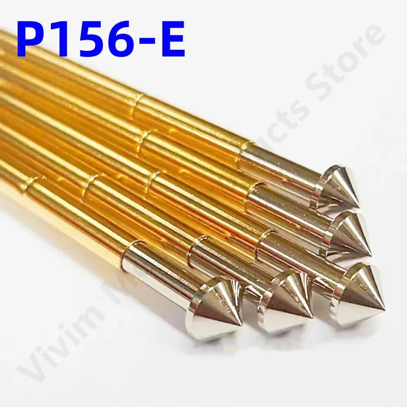 

100PCS P156-E Spring Test Probe Test Pin Pogo Pin Brass Metal Spring Test Tool Length 34mm Dia 2.36mm Head Dia 4.0mm PCB Test