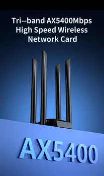 COMFAST USB Wifi Adaptör AX5400 WiFi6 Ağ Kartı 2.4G/5G/6G 4 Anten PC İçin Ücretsiz Sürücüsüz Wi-Fi Dongle WPA3 Win10 11 10 best sales Wifi android - №6