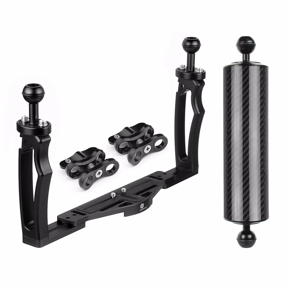 Tauchen DSLR Kamera käfig Dual Handheld Tray Halterung Buttery Clip Kohle faser Verlängerung sarm schwimmende Stativ halterung für Gopro 13 – Detail 19