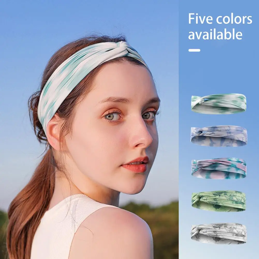 Sports Sweatband Printing Tie-dye Design Quick-dry Hair Decoration Breathable Men Women Workout Sweatband Fitness Yoga Gym