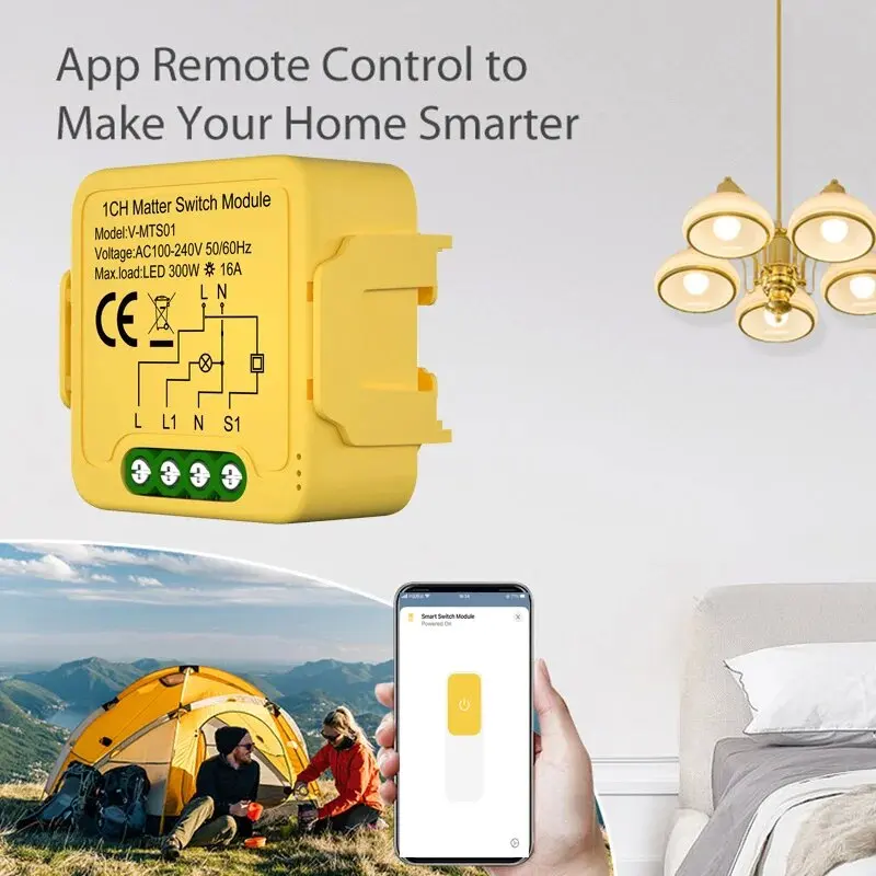 1/2 Gang Matter WiFi Smart Switch Module Smart Home Automation Relay Breaker funziona con Homekit Smartthings Alexa Google Home