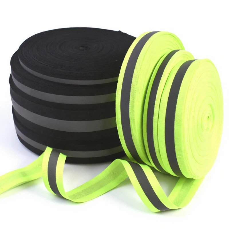 AliExpress Meetee 5/10/20Y Silver Reflective Ribbons 10-40mm Green Black Safety Clothing Warn Webbing Tapes for Walking Cycling Backpacks At Night