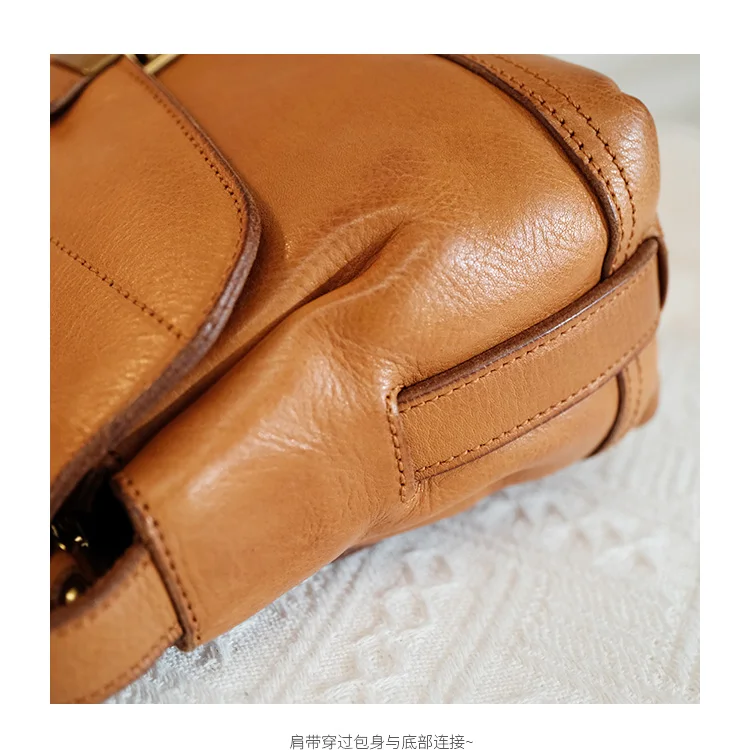 Wochenend-Outdoor-Tagesparty, echtes Leder, kleine Damen-Umhängetasche, Vintage-Designer-Handtasche aus handgefertigtem Rindsleder – Detail 13
