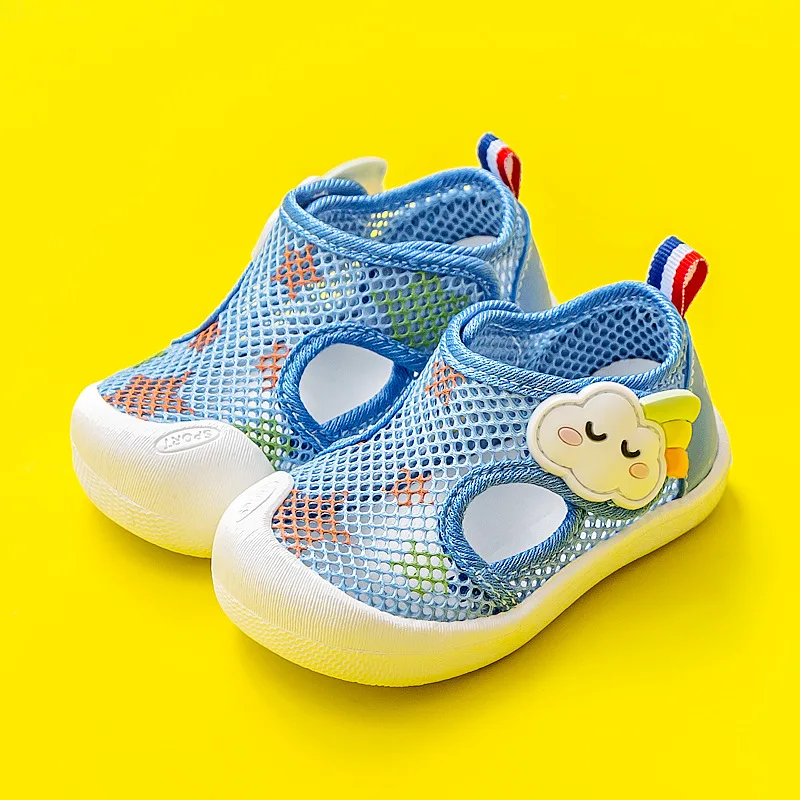 

Happy Childrens Toddler Shoes Mesh Hollow Summer Baby Shoes Soft Childrens Cloth Shoes Breathable and Comfortable Wear Resistant