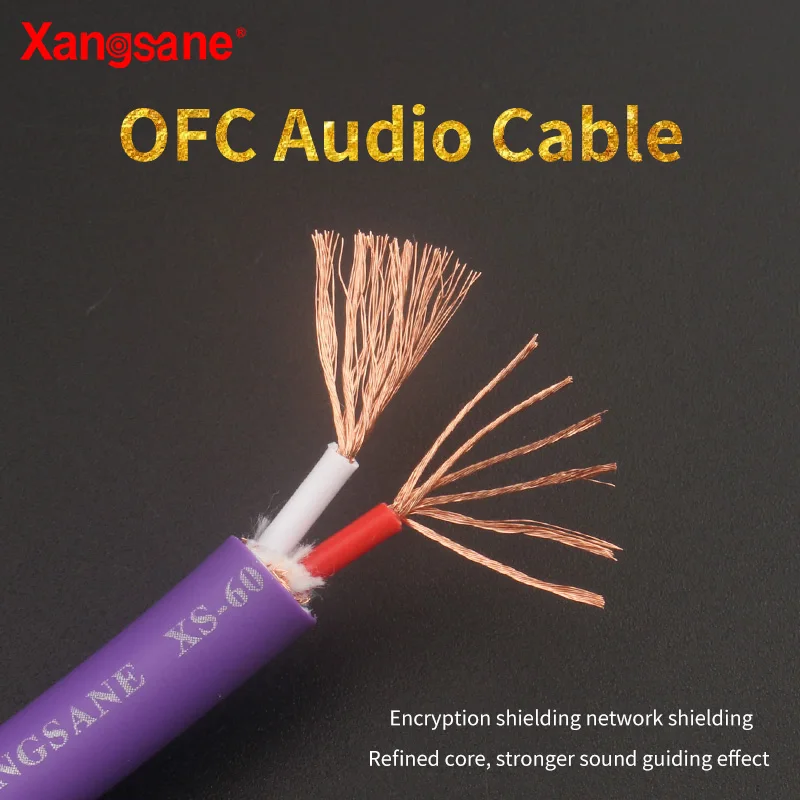 XS-601Ag Audiophile subwoofer 6N Oxygen-free copper (OFC) dual-core signal RCA cable audio bulk line HiFi XLR balanced