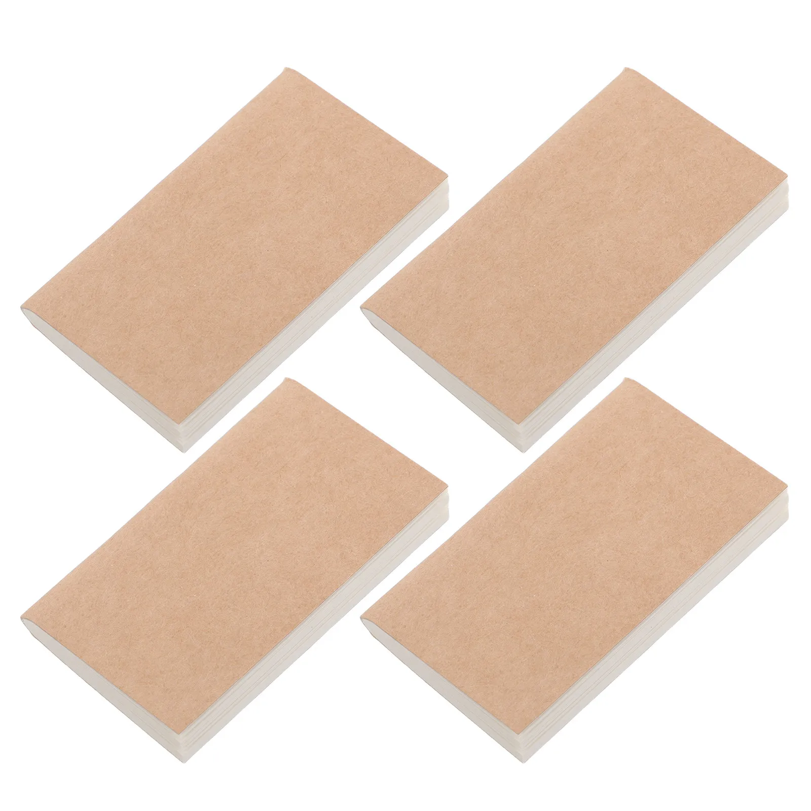 4Pcs Pocket Notebook Mini Kraft Paper Refills 1.97x1.18x0.20 Unlined Tiny Journal Insert Compact Memo Pad for Notes