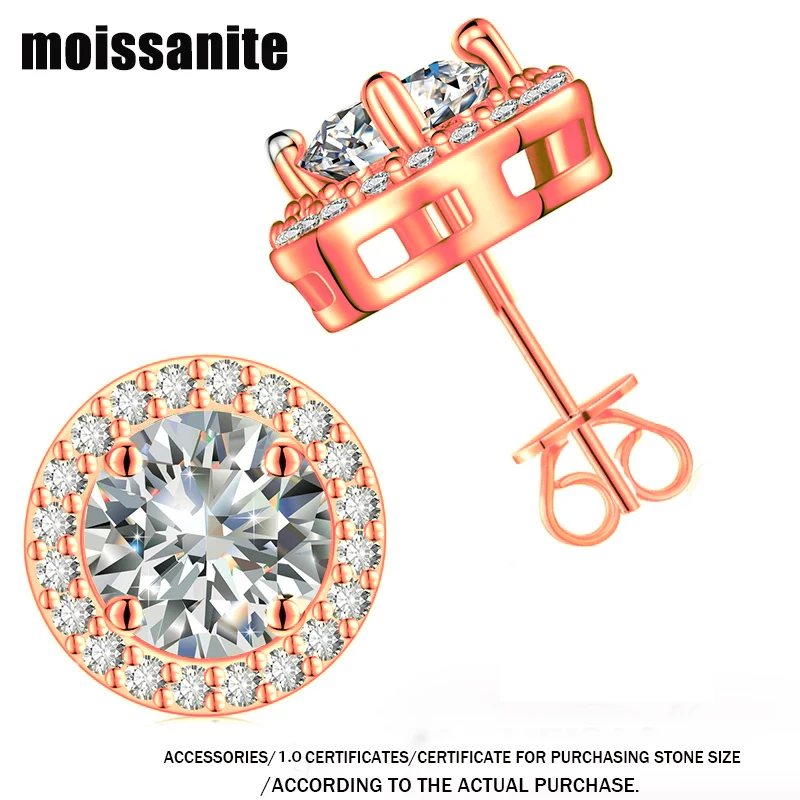 

Женские серьги унисекс VVS1 с муассанитом, серебро 925 пробы, ювелирные изделия, серьги 6,5 мм, серебро 925, модные серьги, женский подарок