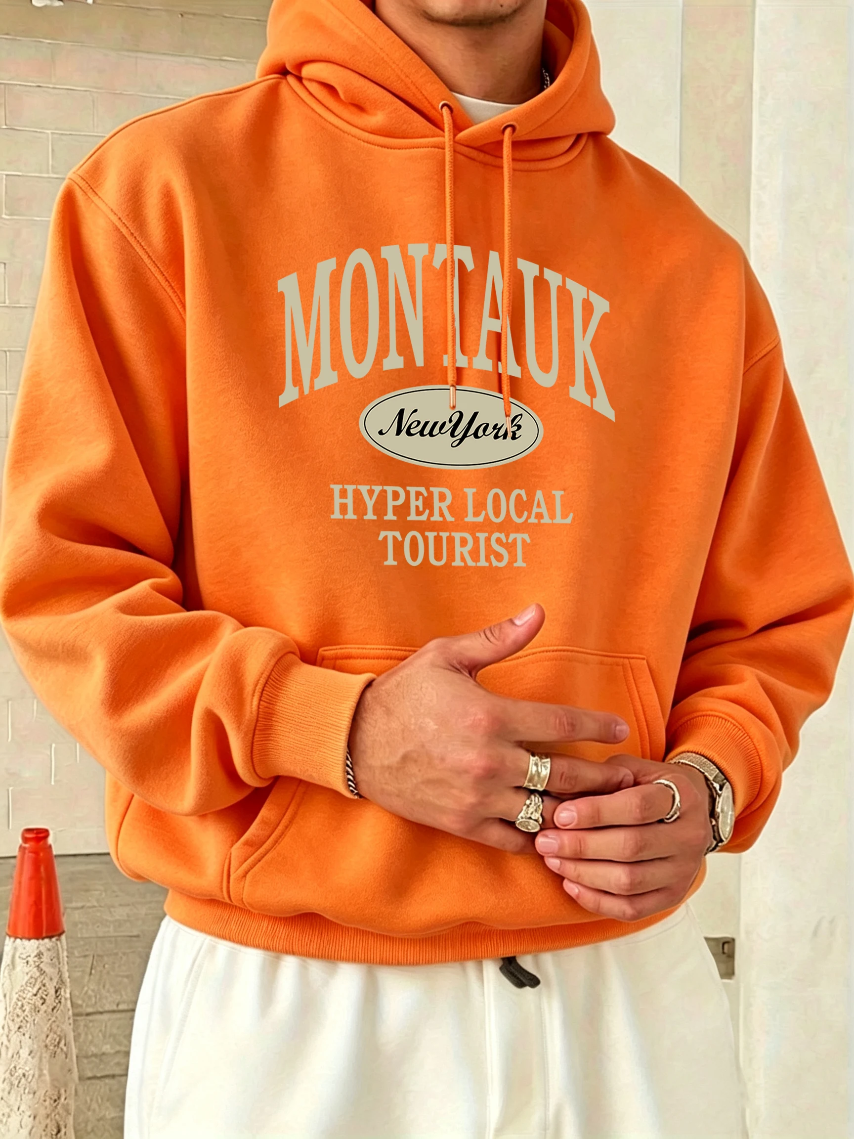 Montauk New York Hyper Local Tourist Print Autumn Fleece Top Man Soft Hoodie All-Match Street Clothes Casual Comfy Streetwear