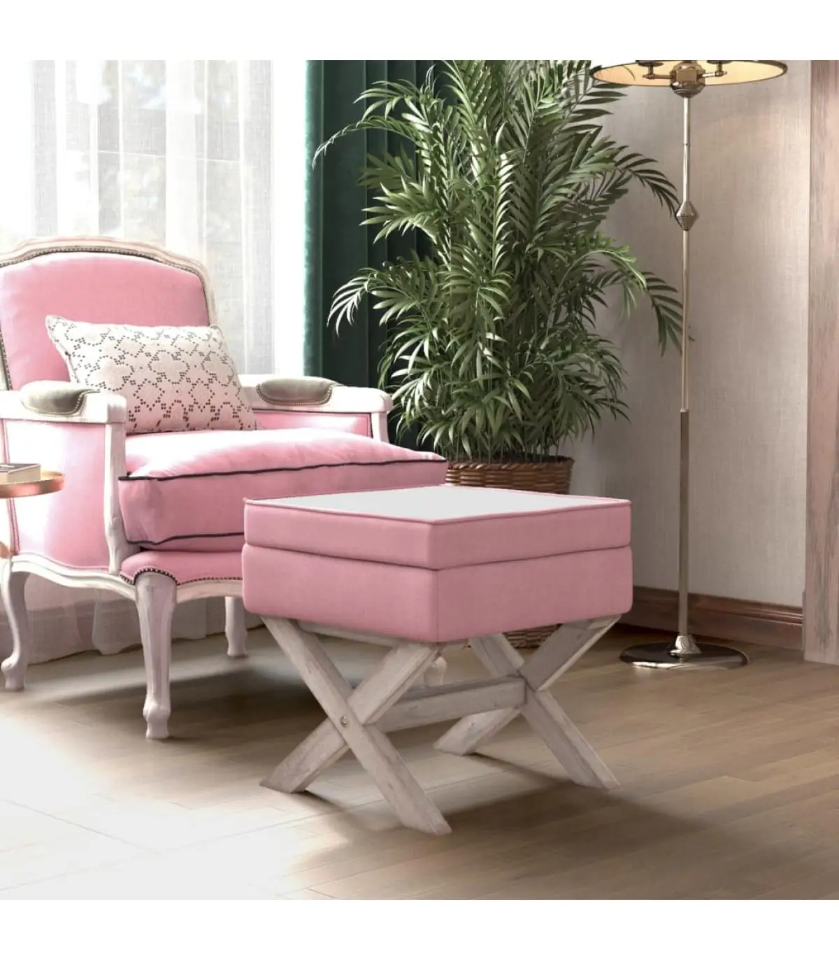 45x45x49 cm pink velvet storage stool storage benches