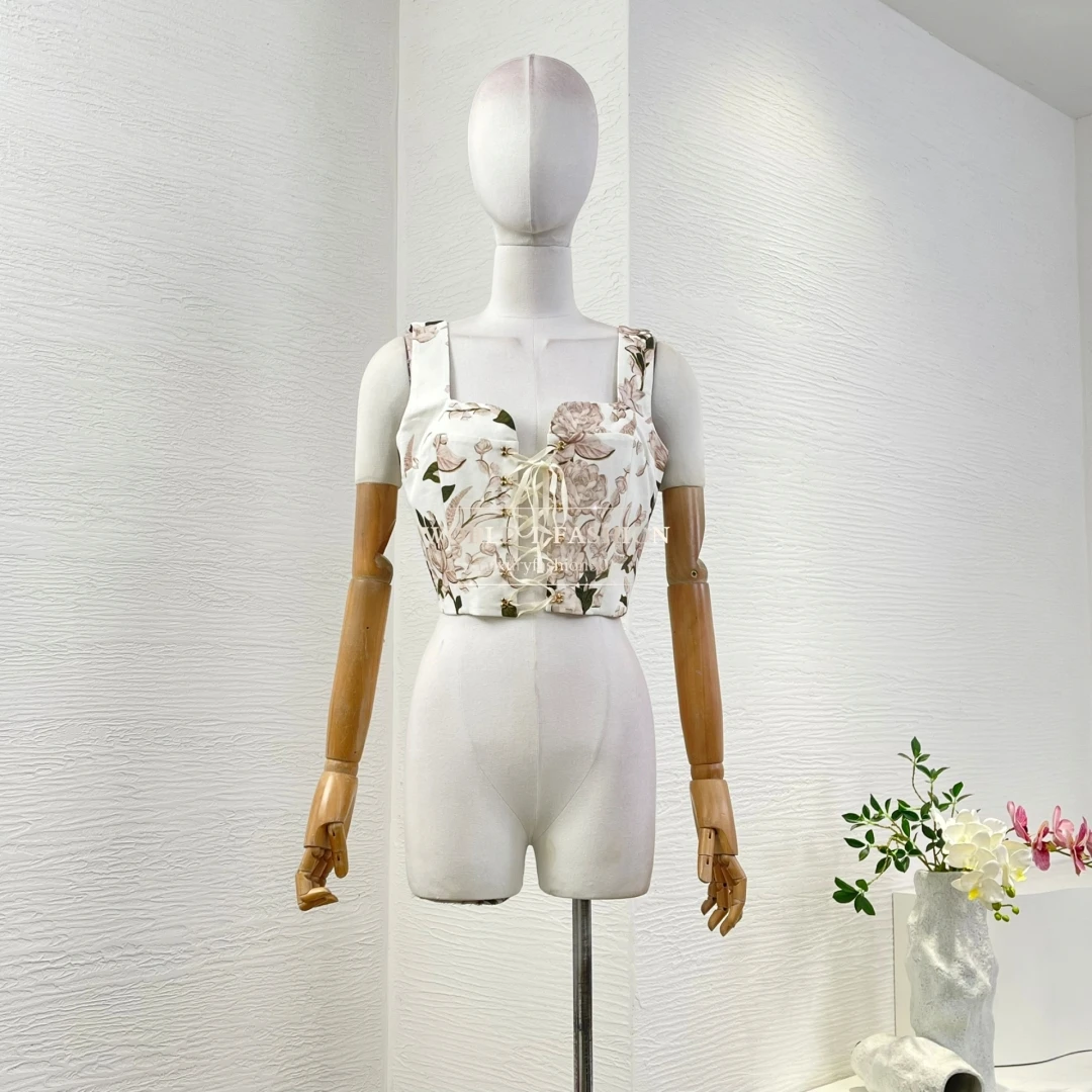 

White Buddha's Hand Floral Print Midi Skirt and Top Two Piece Sets Womens Outifits