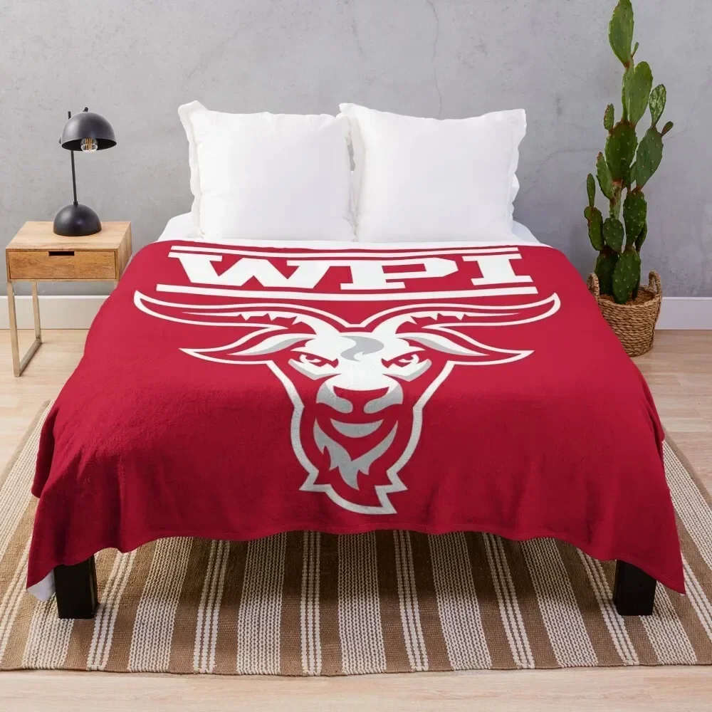 Worcester Polytechnic Institute Throw Blanket Bed covers bed plaid decorative For Decorative Sofa Blankets