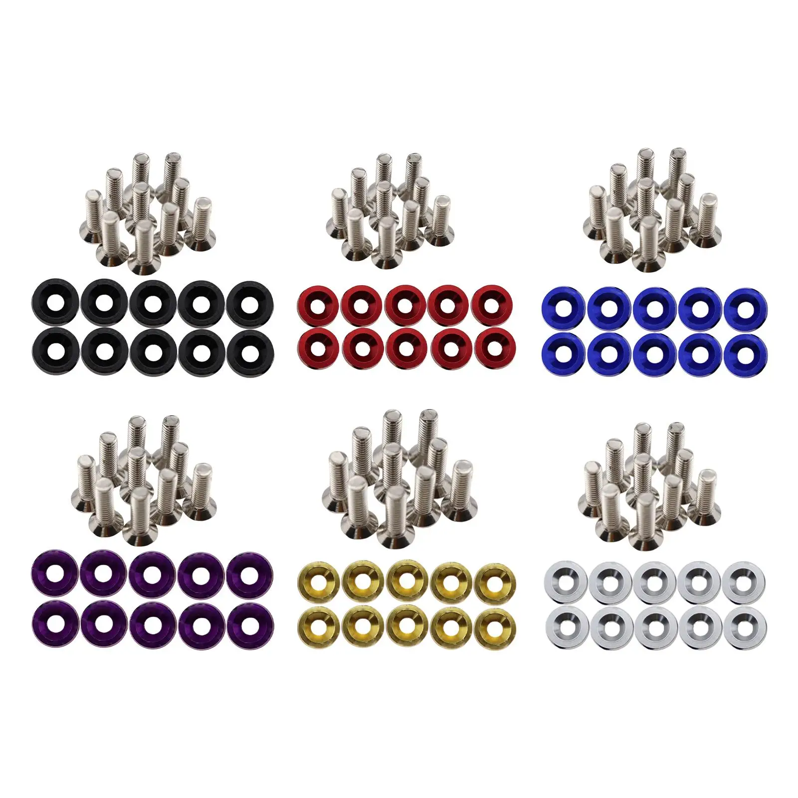 20 Pieces Car Modified Screws Gasket Washer Decoration Screw