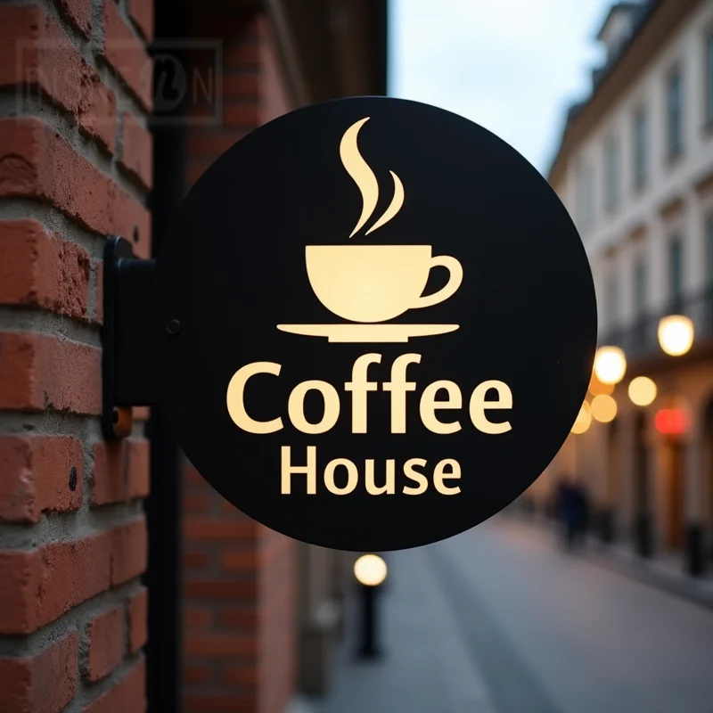 Custom Waterproof Round LED Light Box for Restaurants Acrylic Double Sided Advertising Sign Illuminated Wall Mounted Display