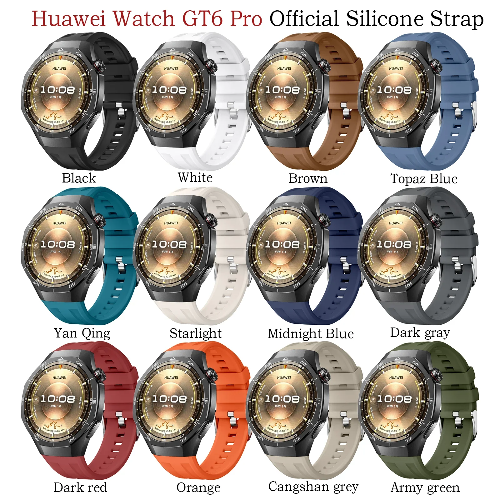 22mm Sport Band for Huawei GT6 Pro 46mm Official Soft Silicone Watchband Strap for Huawei WATCH GT6 Pro 46mm Women Men Bracelets image 4