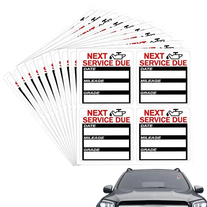 Date Labels Car Window Adhesive Sticker 2x2 Inch 40pcs NEXT SERVICE DUE Stickers Oil Change Maintenance Service Reminder