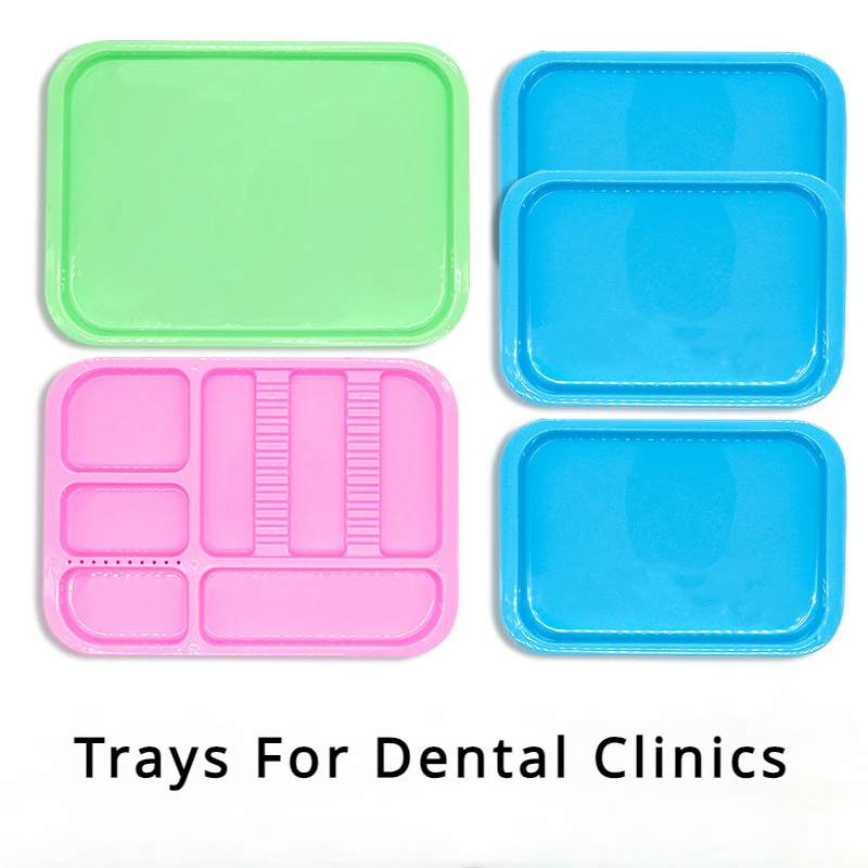 Dental Colorful Instrument Tray Plastic Divided Split Trays Dental Mini Tray Dentistry Tools Medical Materials