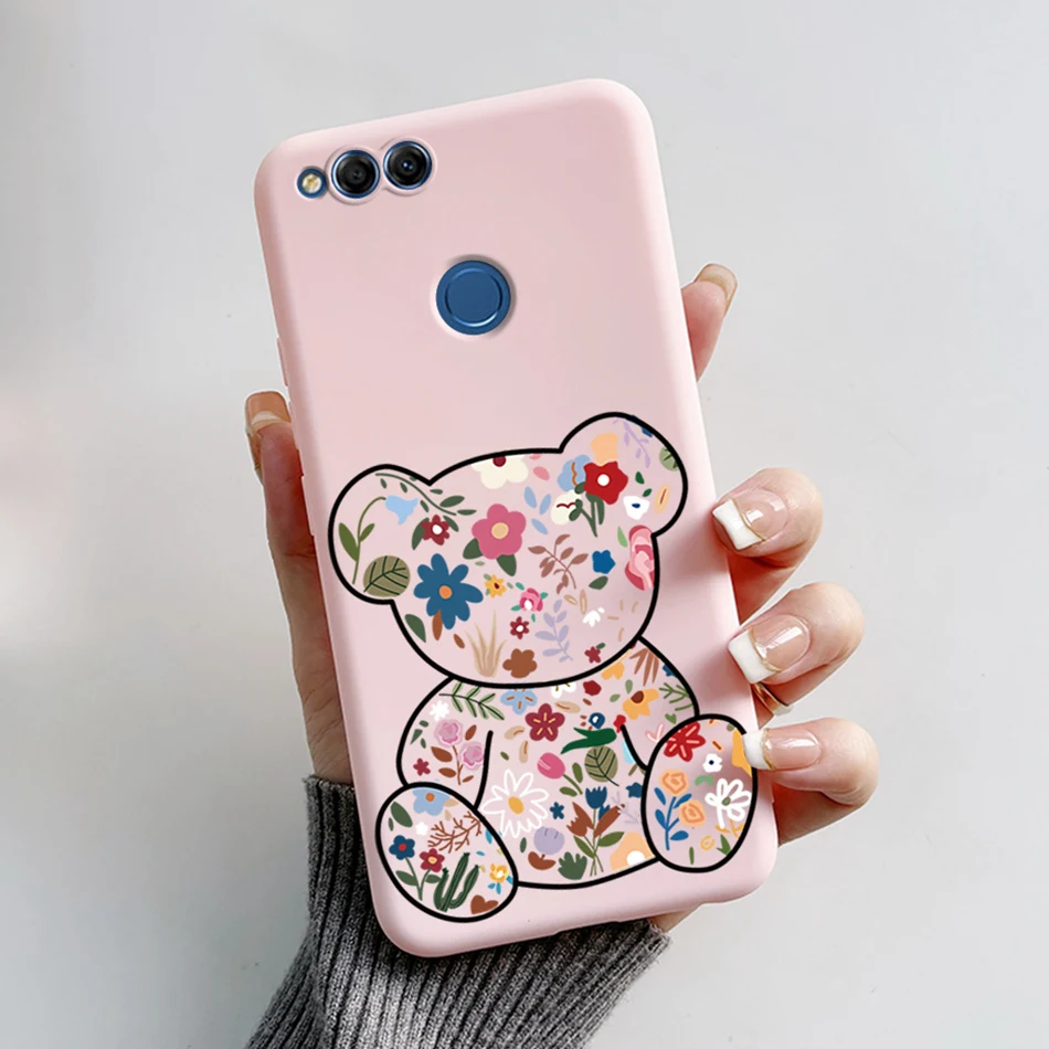 For Honor 7X Case BND-L21 BND-L22 BND-AL10 Honor7X Cover Cute Bear Cartoon Shockproof Bumper For Huawei Mate SE BND-L34 Hoesje