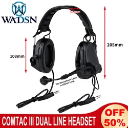 WADSN Dual Line Comta III Headset 7.0 plug for Walkie-Talkie PTT Hunting Shooting Headphone Civilian Pickup And Noise Reduction