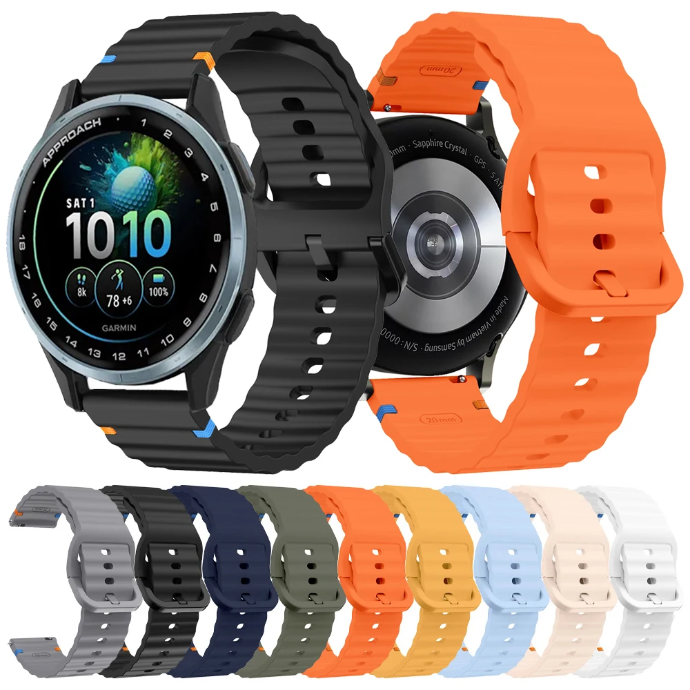 Für Garmin Approach J1/Venu 4 3 2 45mm/Forerunner 570 265 255 165/Vivoactive 6 5 Ersatz-Gummiband-Armband 20 22mm Armbänder