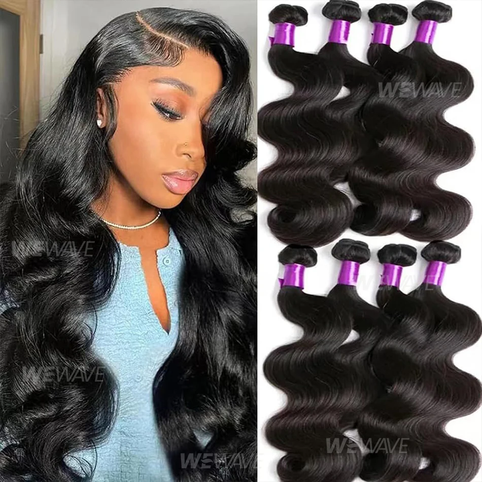 

Наборы волос Body Wave из 100% натуральных необработанных человеческих волос Реми, 26, 28, 30 дюймов, волнистые, двойной вытяжки, бразильские, 1, 3, 4 пучка, для наращивания, выгодные предложения