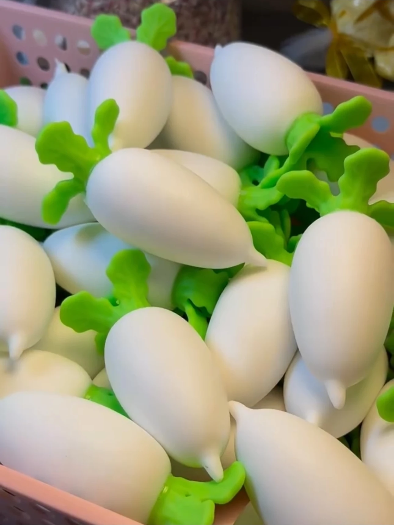 White Radish Squishy Stress Ball Fidget Toy Crunchy Squeeze Toy Round Blocks Filled ASMR Anti Stress Release Hand Relax Gift Toy