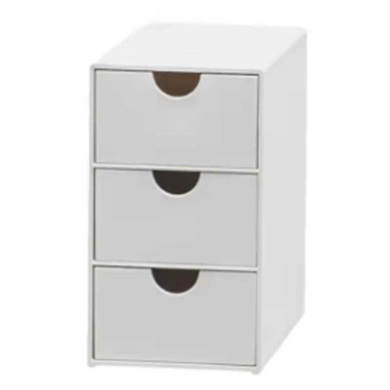 

Desk Organizer With 3 Drawers Multifunctional Dustproof Stackable Office Supplies Organiser-AT93