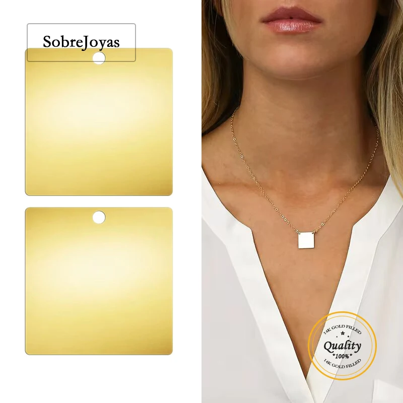 

Квадратные подвески с позолотой 14 карат, 14,8 мм, подвеска, оптовая продажа, принадлежности для изготовления ювелирных изделий, серьги, очаровательное ожерелье, подвеска