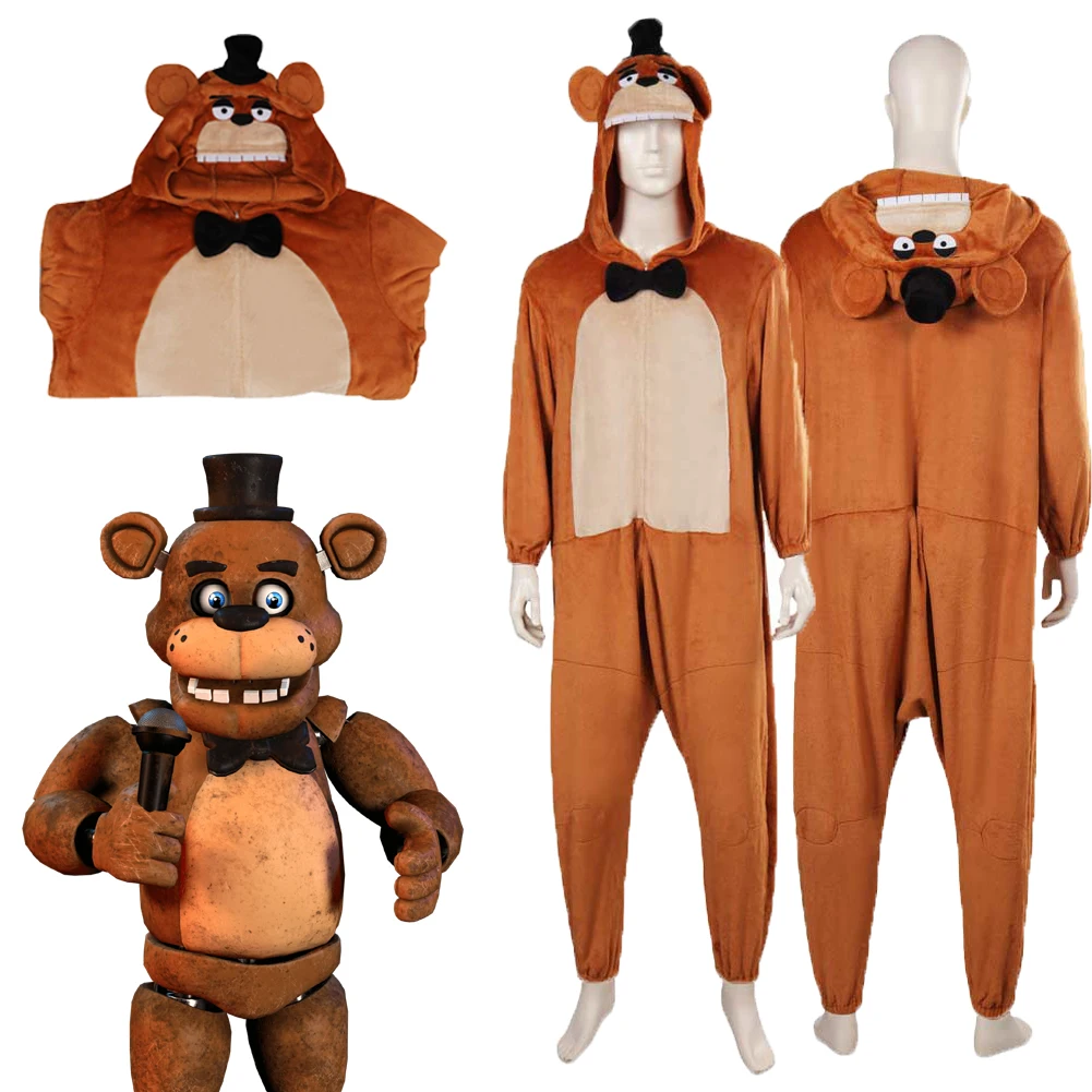 

FNAF Funny Cos Bear Freddy Cosplay Costume Outfits Fantasy Sleepwear Accessories For Unisex Roleplay Halloween Carnival Suit